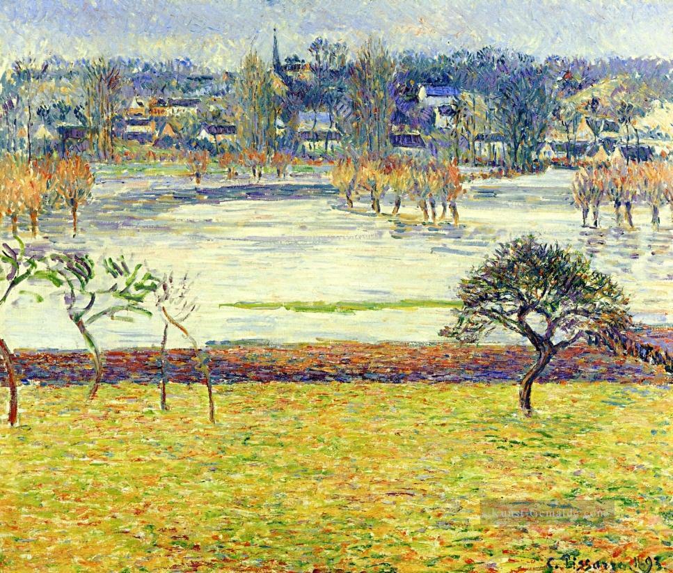 Flut Aufhelleffekt eragny 1893 Camille Pissarro Landschaft Strom Ölgemälde